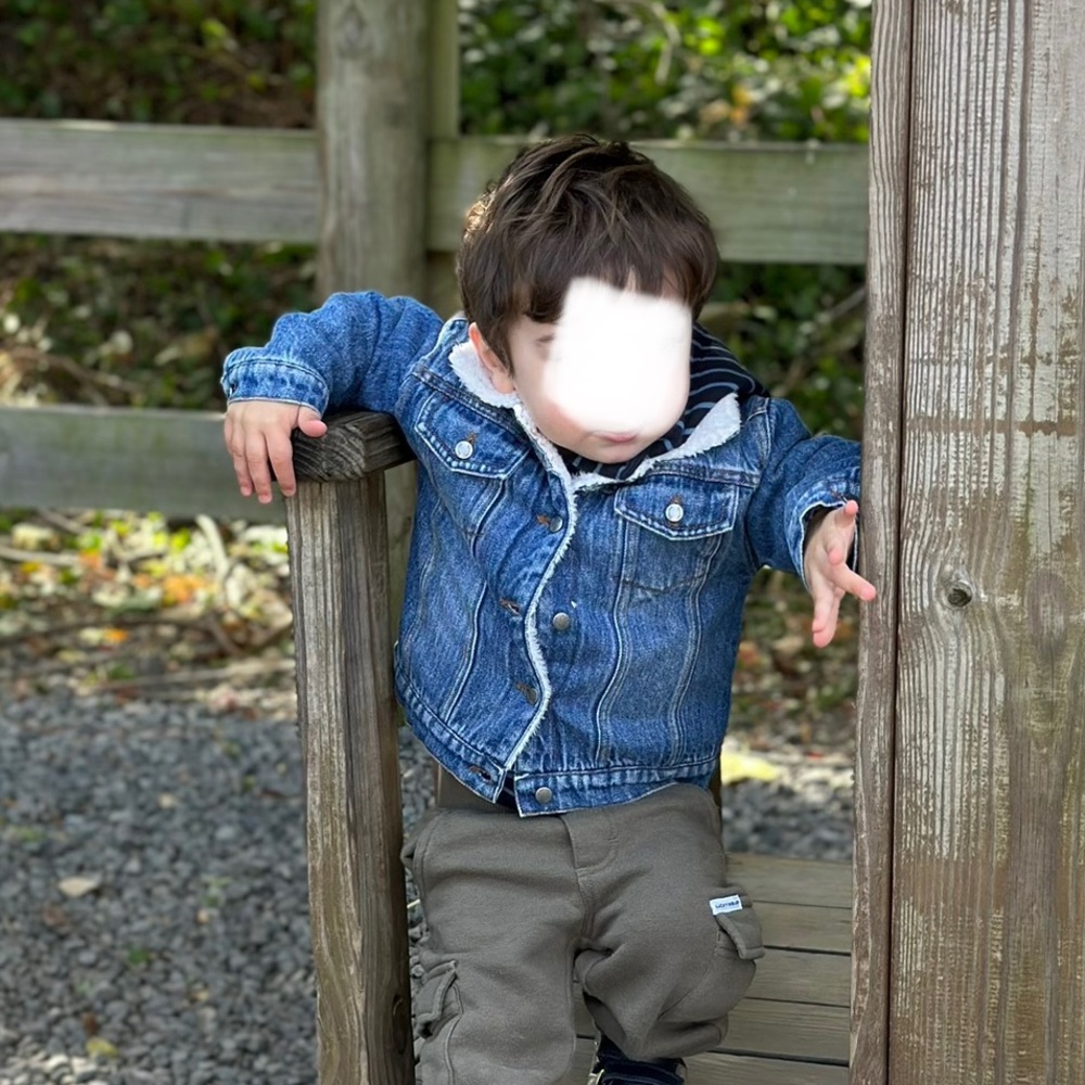 Splendid Blue Denim Jacket with White Sherpa Collar